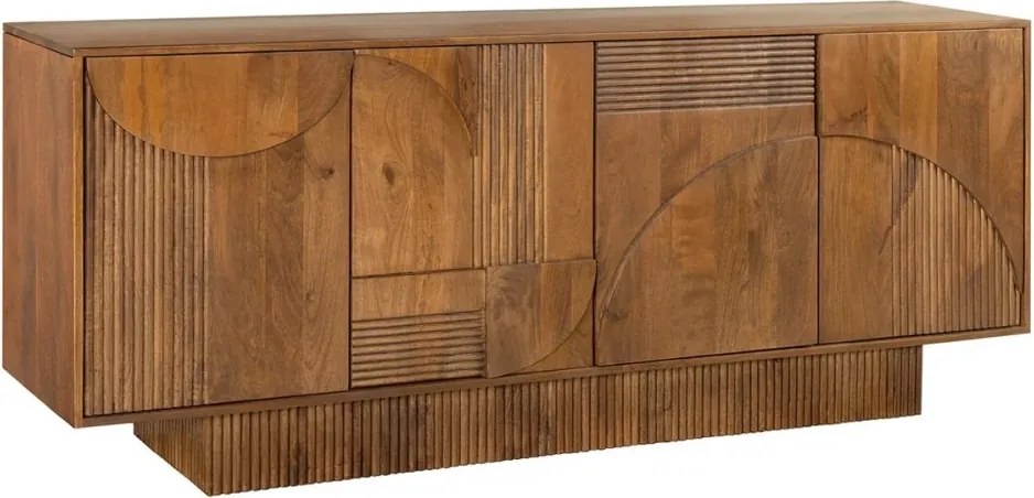 Comoda cu model optic 3D, Lemn, Maro fumuriu, ART DECO 170cm A-45478 VC