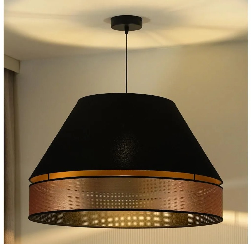 Lustră pe cablu Duolla COPPER SHINY 1xE27/15W/230V negru/cupru