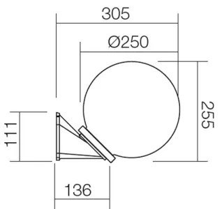 Aplică de exterior SFERA 1xE27/42W/230V IP44 albă Redo 9873