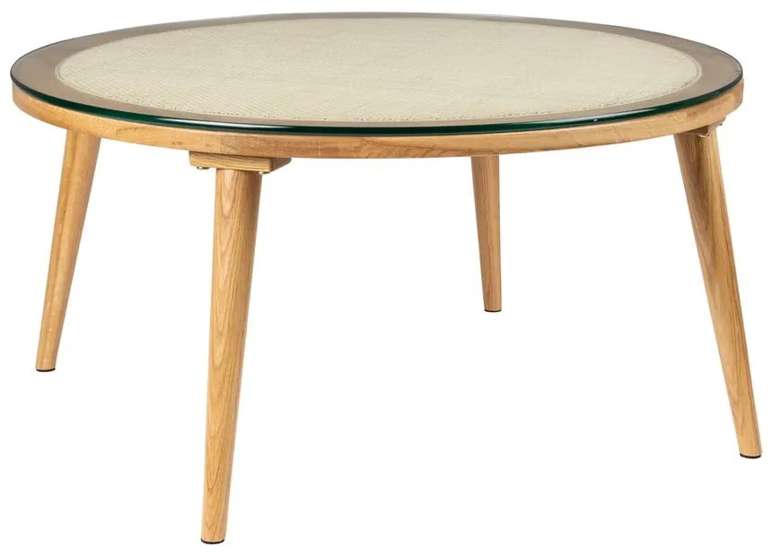 Măsuță de cafea în culoare naturală rotundă din sticlă ø 70 cm Haru – White Label