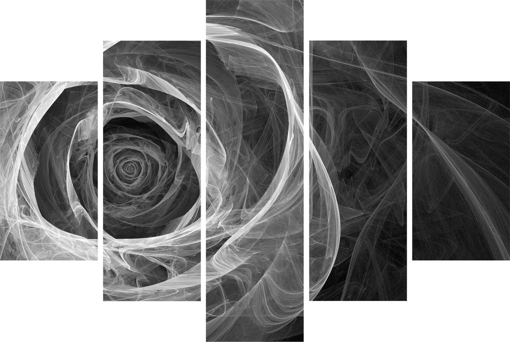 Tablou - Abstract trandafir negru și alb (150x105 cm)