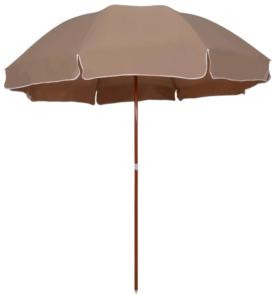vidaXL Umbrelă de soare de grădină, stâlp din oțel, taupe, 300 cm