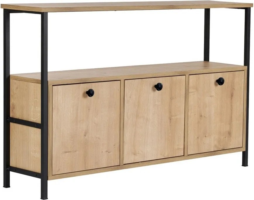 Masă consolă în culoare naturală deschisă cu aspect de lemn de stejar 29,5x120 cm Solace – Kalune Design