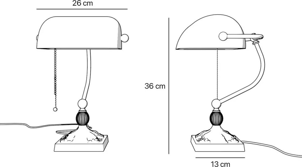 Lampa de birou din alama design clasic Banker