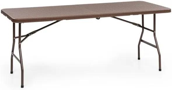 Blumfeldt Burgos, masă pliabilă pentru familie, ratan, 178 x 73 cm, spațiu pentru 6 pers., maro