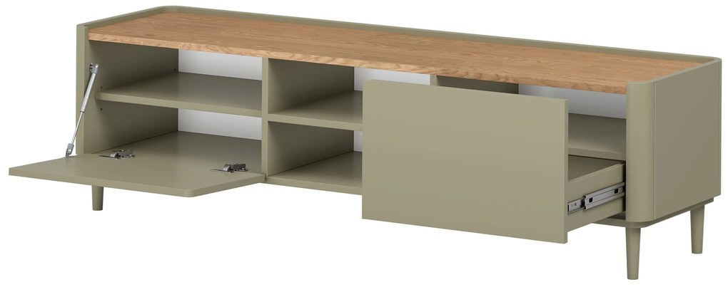 Comodă TV Elivo 170 cm pe picioare - eucalipt / stejar baltic dune