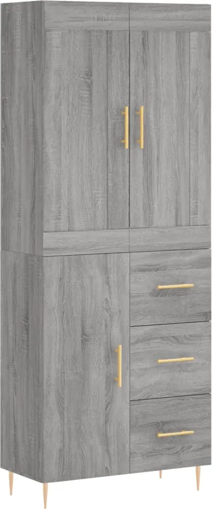 vidaXL Dulap înalt, gri sonoma, 69,5x34x180 cm, lemn compozit