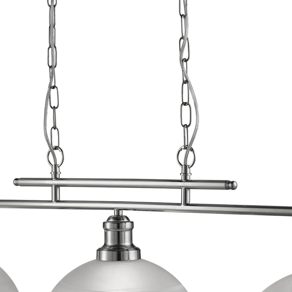 Lustra suspendata design clasic Bistro 3L argintiu satin 2683-3SS SRT