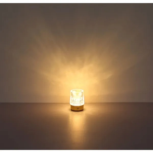 Lampă LED RGB tactilă reîncărcabilă dimabilă de masă Globo 21044 LIZZY LED/1W/5V 1200 mAh auriu