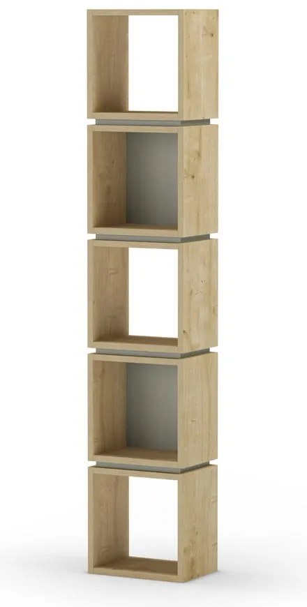 Bibliotecă verde/în culoare naturală cu aspect de lemn de stejar 32x167 cm Lofty – Marckeric