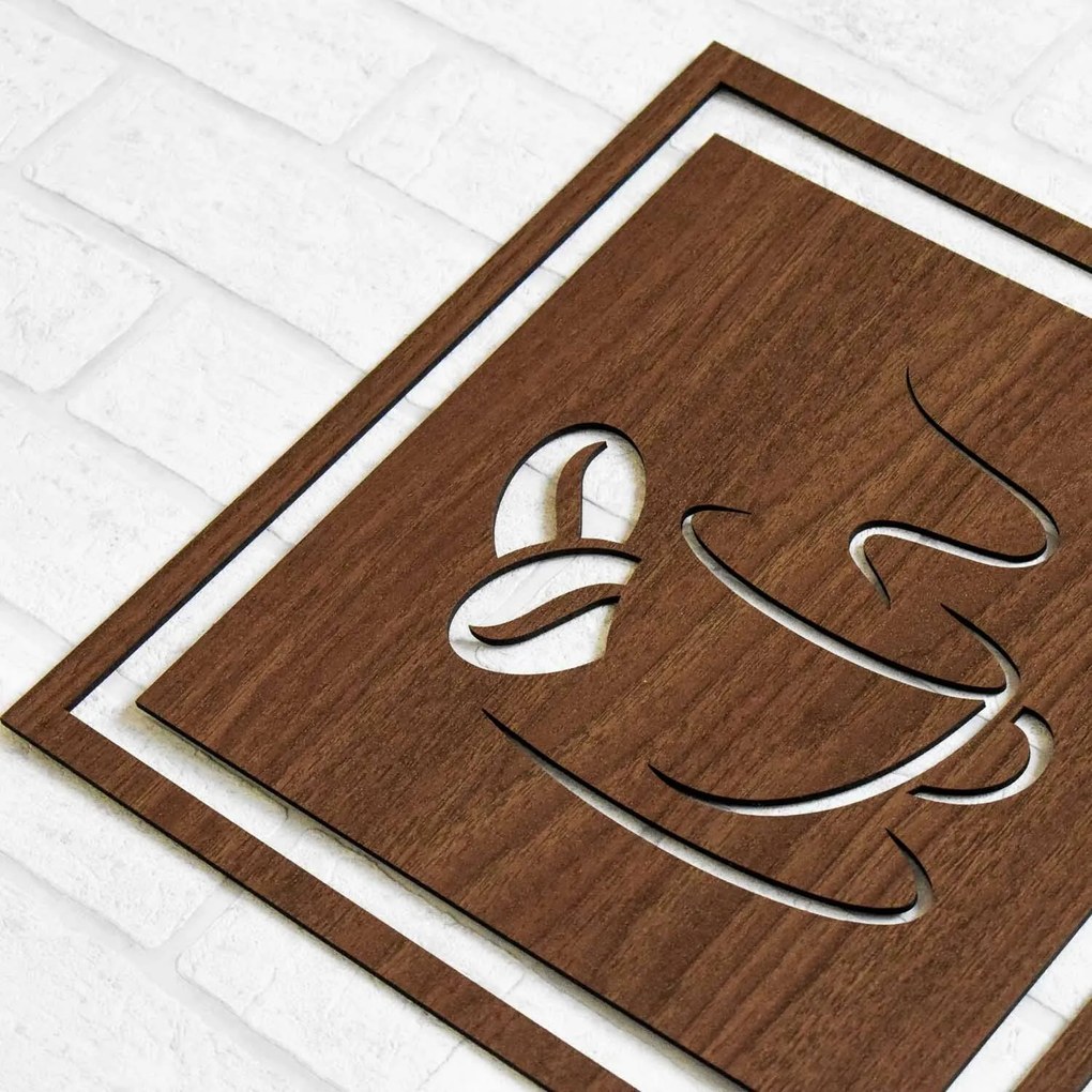 DUBLEZ | Decorațiune din lemn pentru bucătărie - Cafea