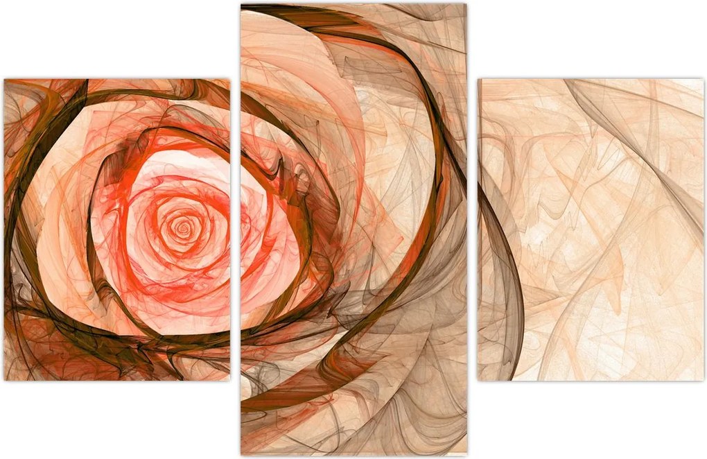 Tablou - Abstract trandafir roz cu fundal alb (90x60 cm)