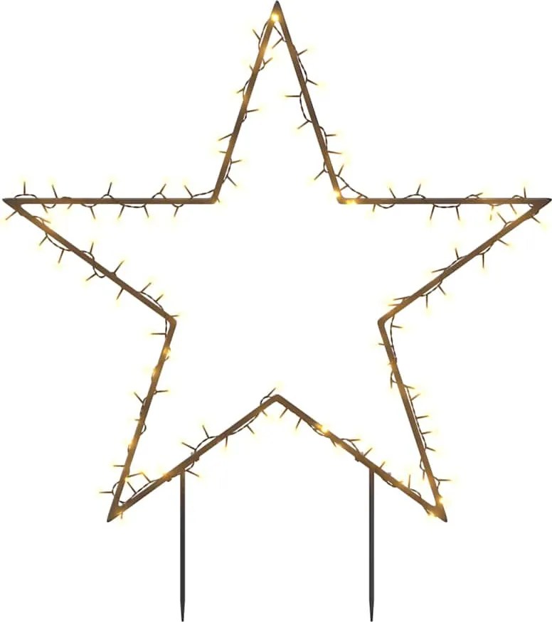 vidaXL Decorațiune stea cu lumini de Crăciun cu țăruși, 115 LED, 85 cm
