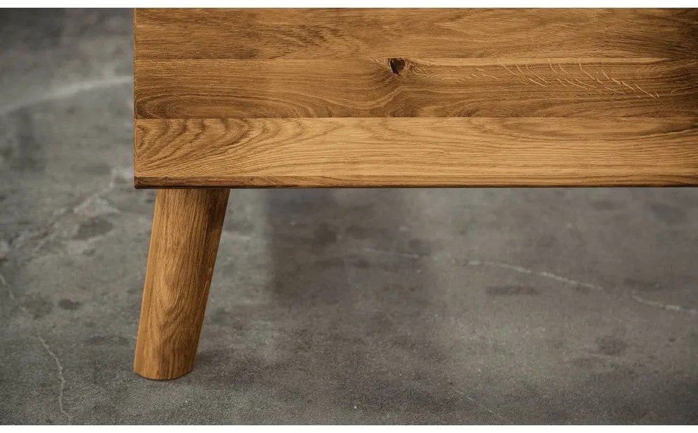 Pat dublu din lemn de stejar 180x200 cm Greg 1 - The Beds