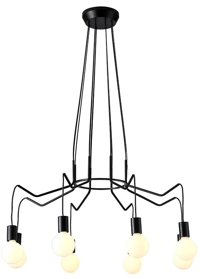 Lustră pe cablu BASSO 8xE27/40W/230V neagră