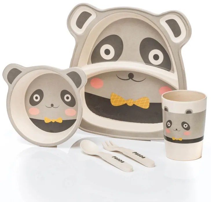 Set vase din bambus pentru bebeluși, panda