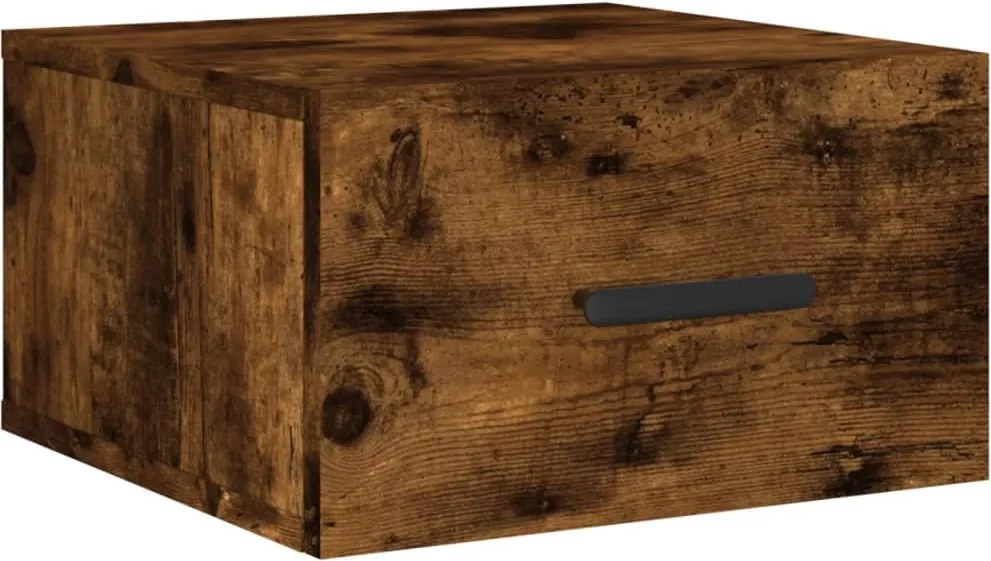 vidaXL Noptieră de perete, stejar afumat, 35x35x20 cm