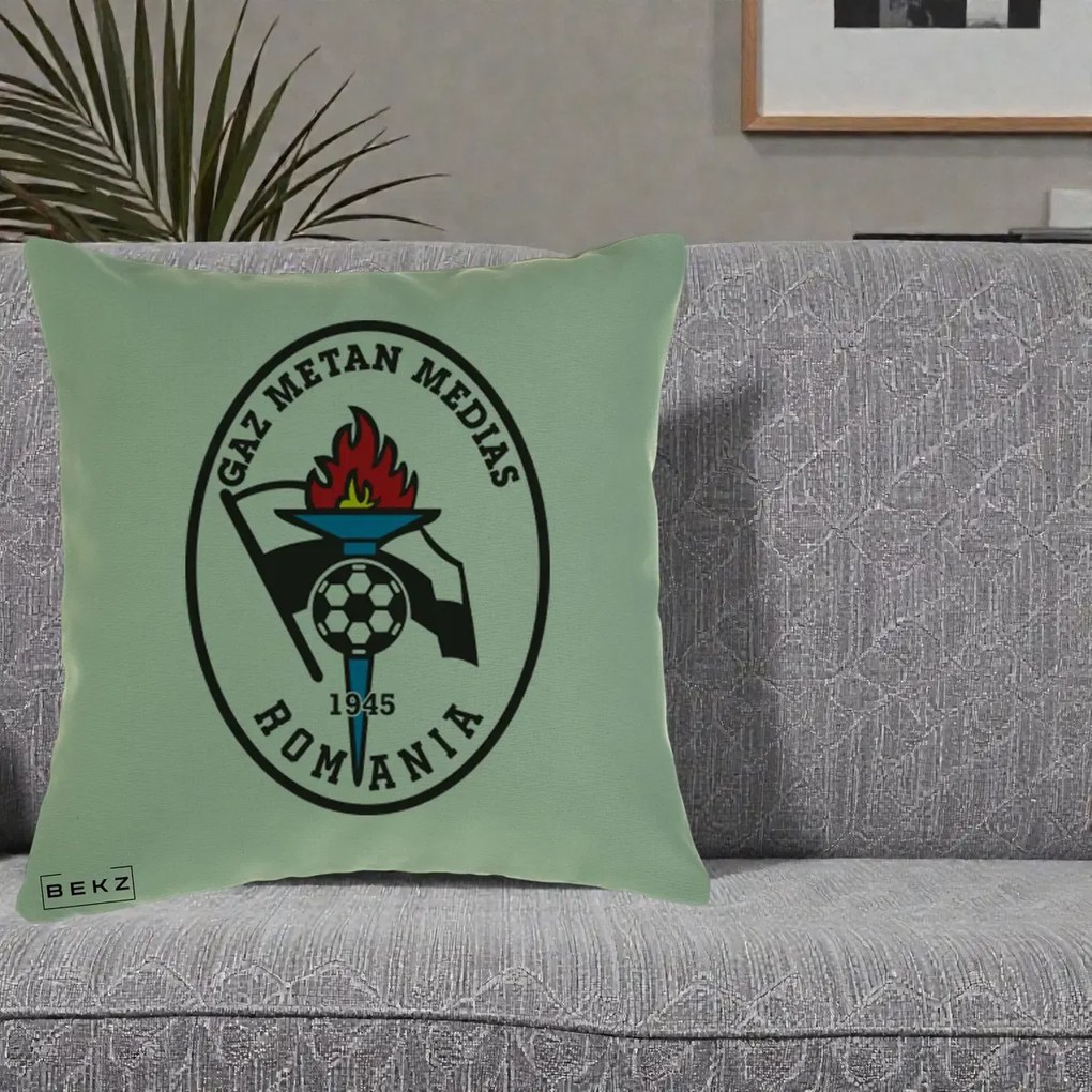 Perna Personalizata Gaz Metan Medias 1945 Fotbal, 40x40 cm, Verde, Husa Detasabila, Perna Inclusa, BEKZ®