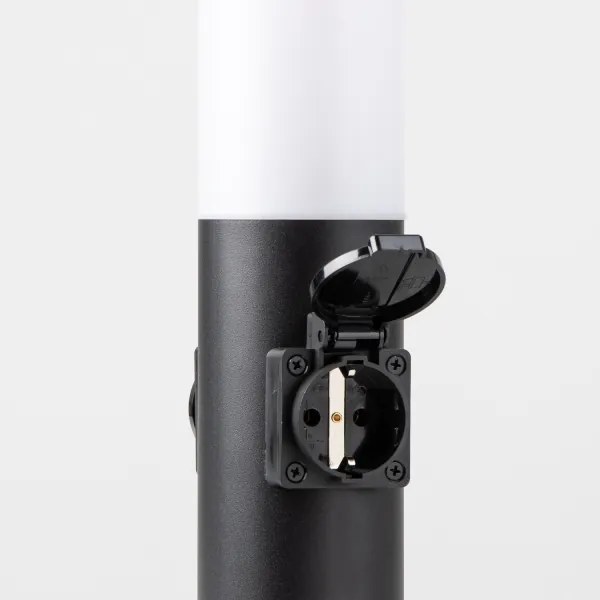 Brilagi - Lampă de exterior NOVA cu 2 prize SCHUKO, 1x E27, 15W, 230V, 40 cm, IP44, negru