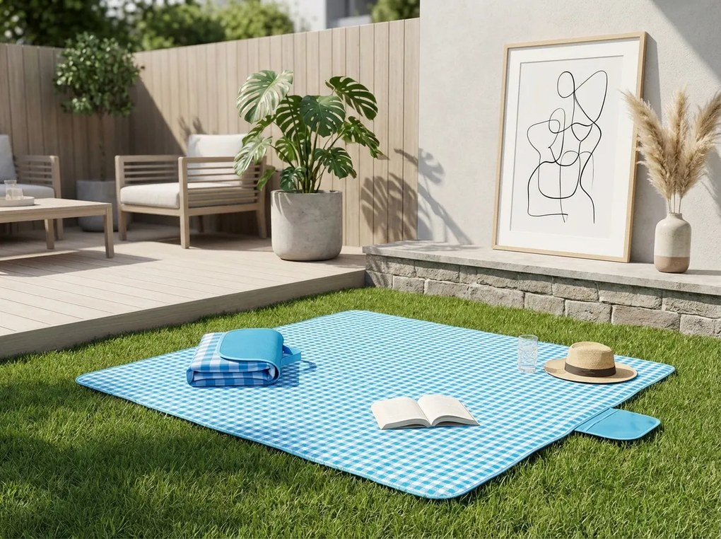 Saltea de plaja pliabila pentru picnic PIKNIX 145x200 cm - mai multe culori Culoare: Albastru