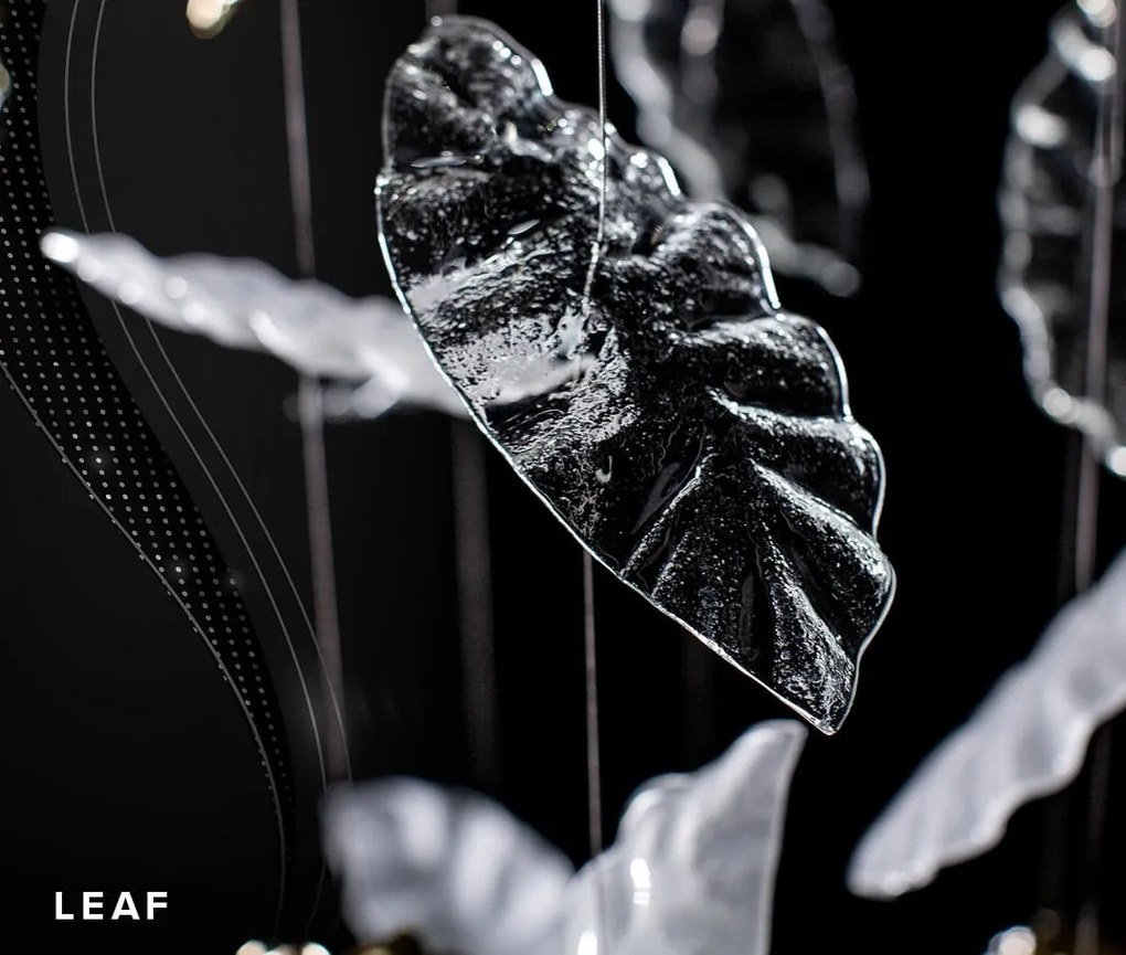 Element decorativ suspendat design frunze care cad din tavan LEAF B sandblasted