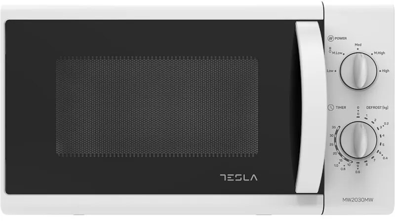 Cuptor cu microunde Tesla MW2030MW, 20 L, Dezghetare, 700 W, 5 trepte de putere, Alb
