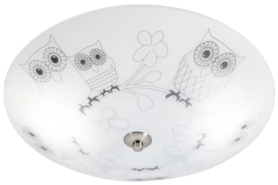 Plafonieră pentru copii albă cu abajur din sticlă ø 39 cm Ugglarp – Markslöjd