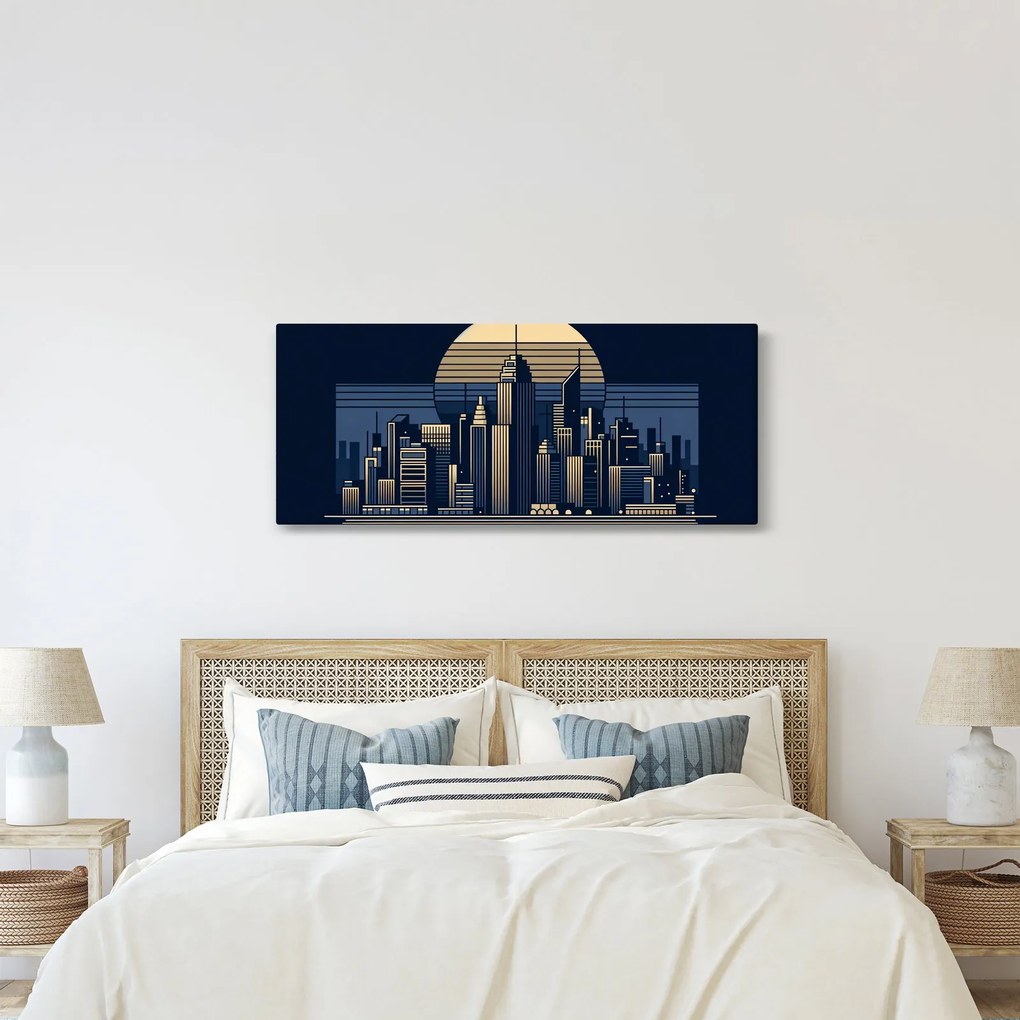 Tablou – Oraș geometric (120x50 cm)