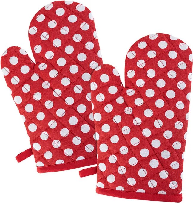 Set de bucătărie PUNCTE roșu 3 piese