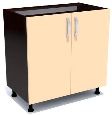 Corp inferior cu 2 usi 80 cm Zebra, Wenge/Cappucinno, fara blat 80 x 82 x 50