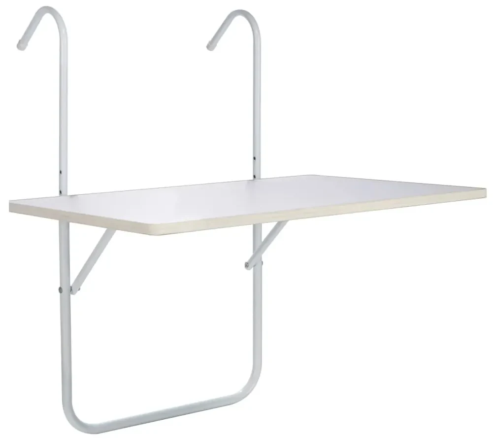 429134 HI Masă pliantă pentru balcon, alb, 60x40x1,2 cm