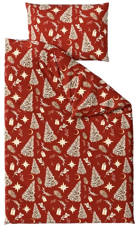 Lenjerie de pat din microfibra GOLD CHRISTMAS rosu Dimensiune lenjerie de pat: 70 x 90 cm | 140 x 220 cm