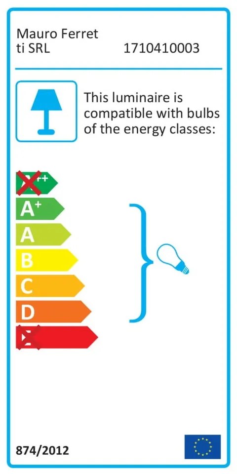 Veioză cu o construcție aurie Mauro Ferretti Flush, alb