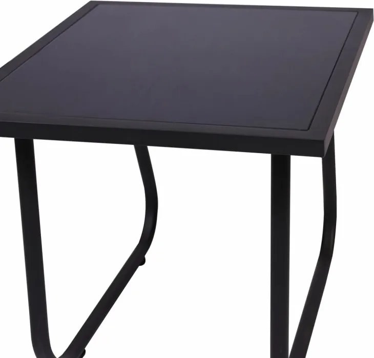 Set de relaxare pentru grădină, masă și 2 fotolii, oțel, gri