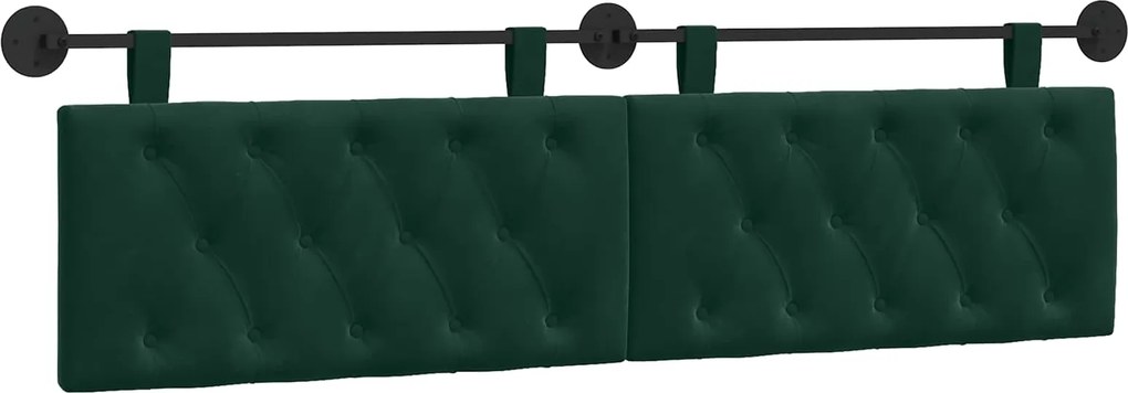 vidaXL Cap de pat suspendat Verde închis 170 x 55 x 7 cm Catifea