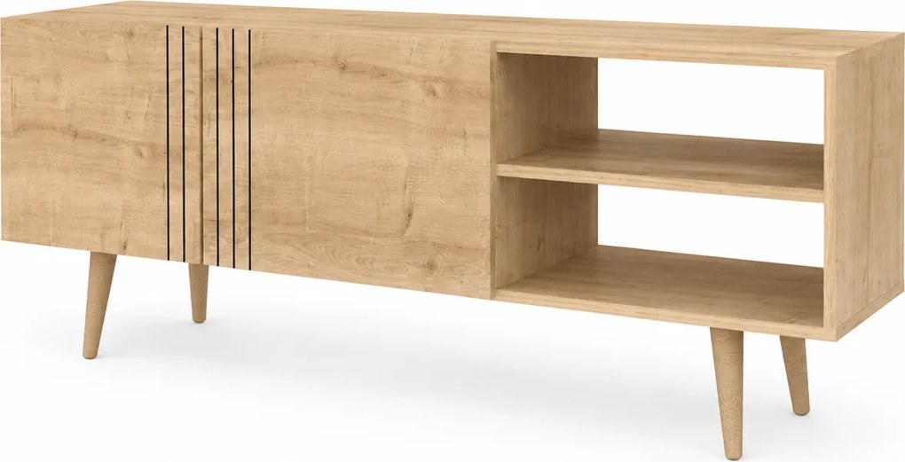 Comoda TV RONAS, stejar, PAL melaminat, 160x35x39 cm