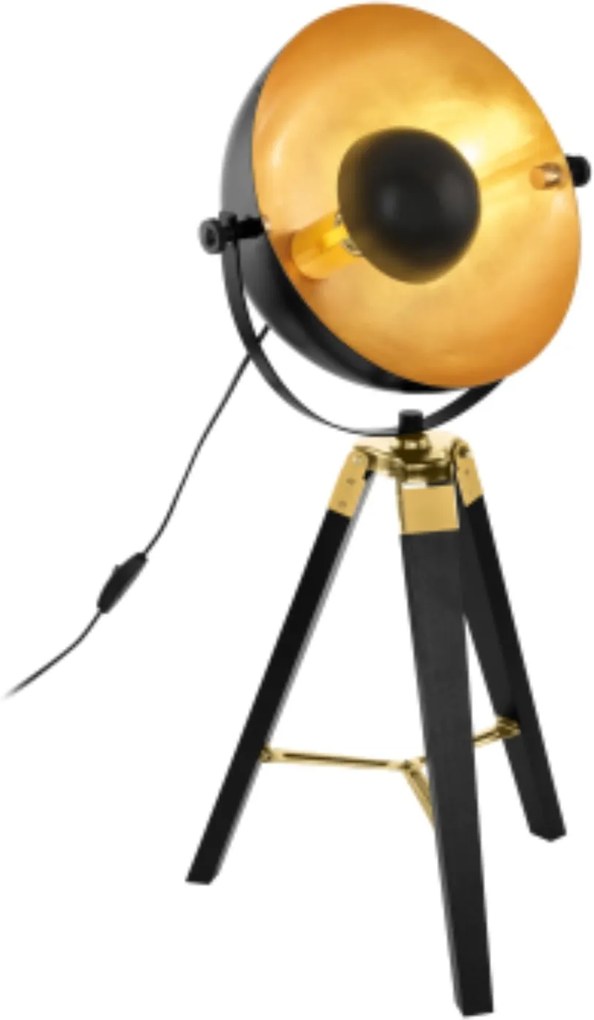 Lampă trepied Eglo COVALEDA 60W, negru-auriu