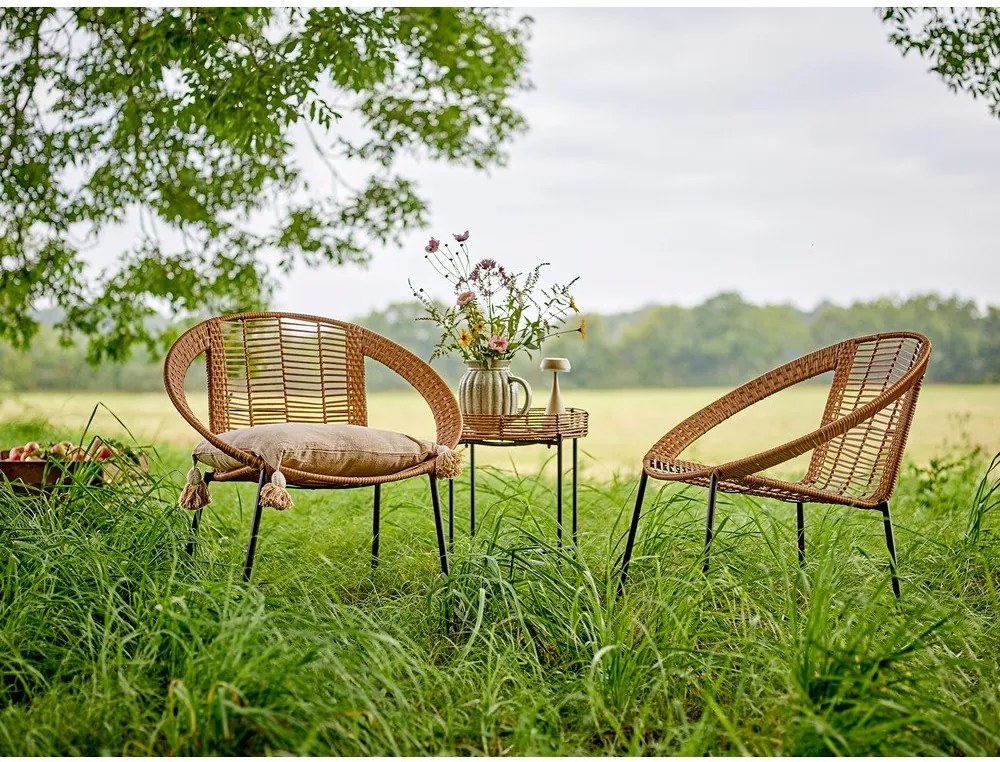 Set mobilier de grădină în culoare naturală din ratan artificial pentru 2 persoane Dudine – Bloomingville