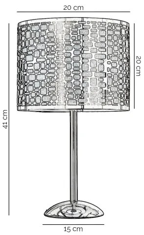 Lampă de masă ONLI BRUCE 1xE27/15W/230V 40 cm crom mat