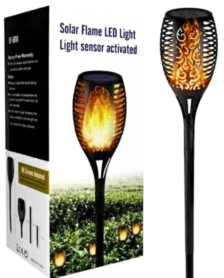 LVE Lampa Solara Exterior cu Senzor Activat si Design Flacara 51 cm