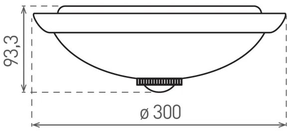 Plafonieră cu senzor de mișcare MANA, 2 x E27, 40 W, 230 V, Ø 30 cm, alb