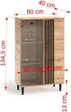 Bufet LIVIA 02 – 80x40x134.5 cm – Stejar Artisan