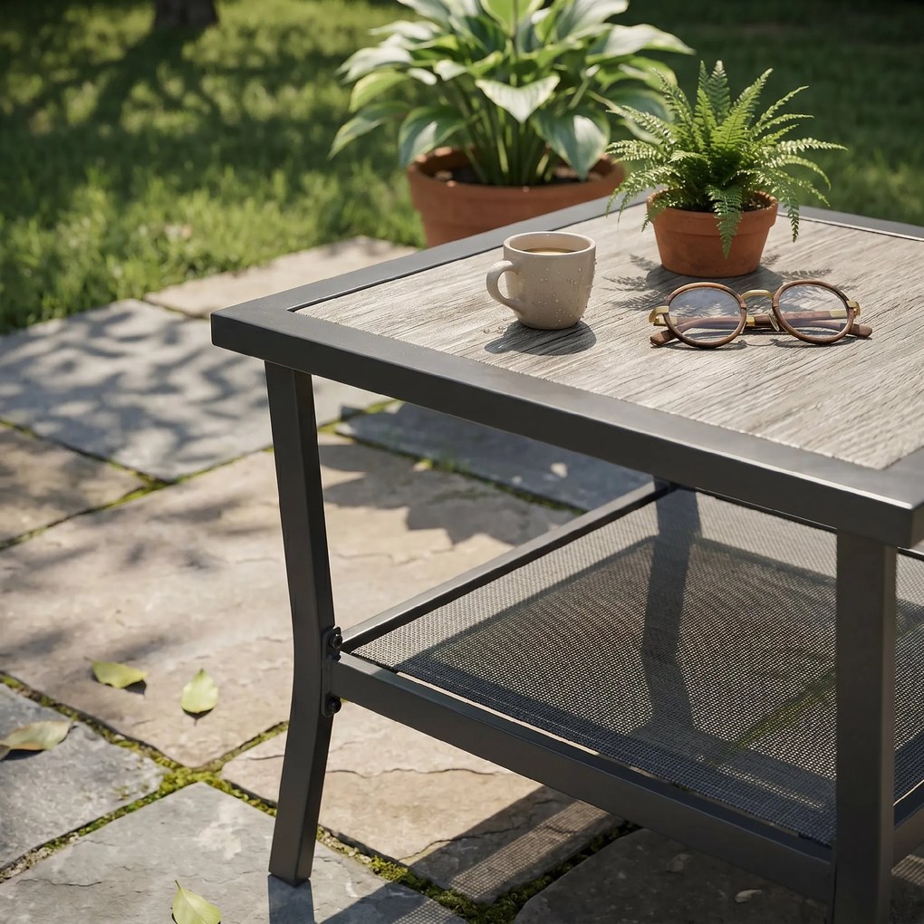 Outsunny Set Masa de Grădină 7 Piese, Scaune Stivuibile, Set Masa Exterior pentru Terasă, Design Modern și Confortabil | Aosom Romania