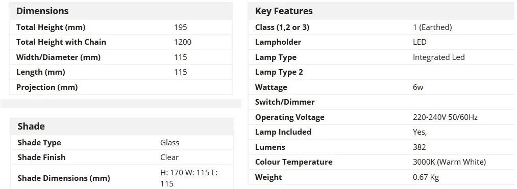 Pendul LED design modern Cyclone 97291-1CL SRT