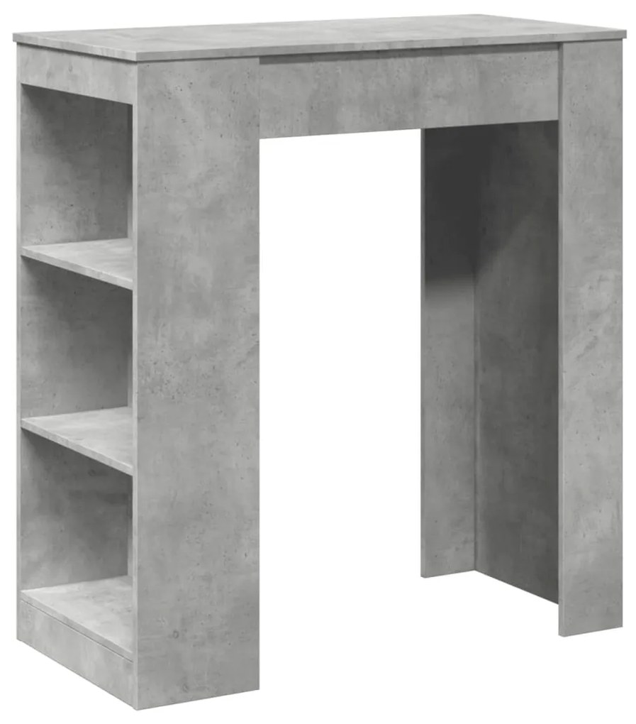 854385 vidaXL Masă de bar cu rafturi gri beton 95x47x103,5 cm lemn prelucrat