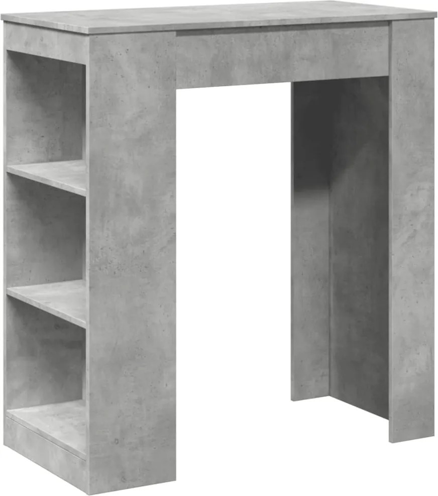 vidaXL Masă de bar cu rafturi gri beton 95x47x103,5 cm lemn prelucrat