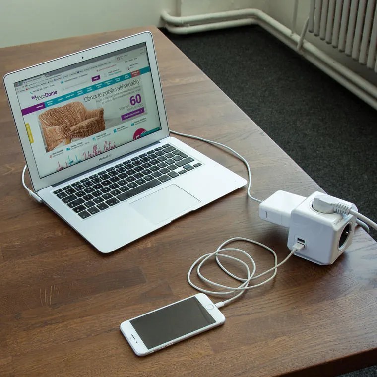 Prelungitor PowerCube Extended USB verde