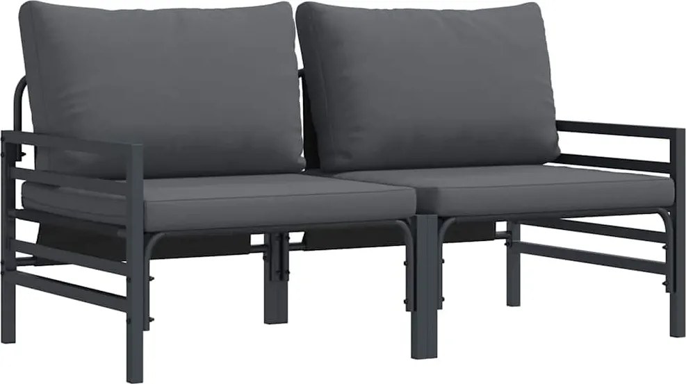 vidaXL Mobilier pentru Exterior 2 pcs Antracit 80 x 80 x 71 cm Oțel