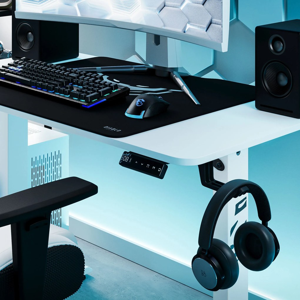 Birou reglabil pe înălțime Diablo X-Tensio 1100 alb