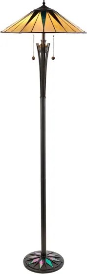 Endon 64041 - Lampadar Tiffany DARK STAR, 2xE27/60W/230V, Ø 49 cm